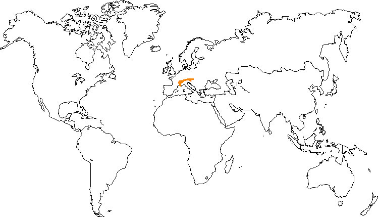 Aire de répartition du bouquetin des Alpes